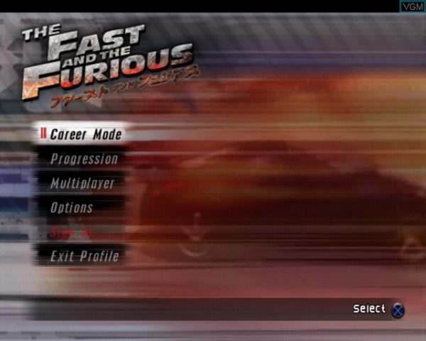 بازی Fast and the Furious, The برای PS2