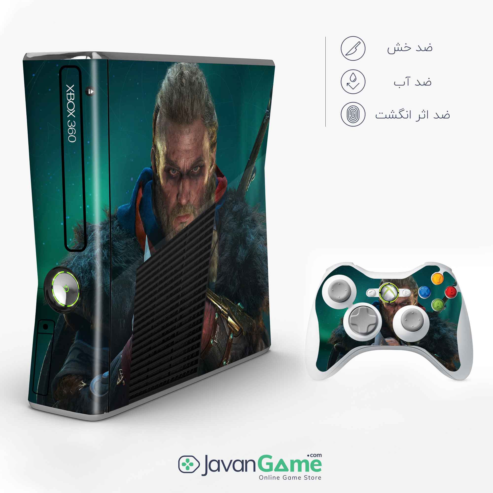 اسکین Xbox 360 Slim طرح Ragnar Lothbrok Assassins Creed Valhalla Qs