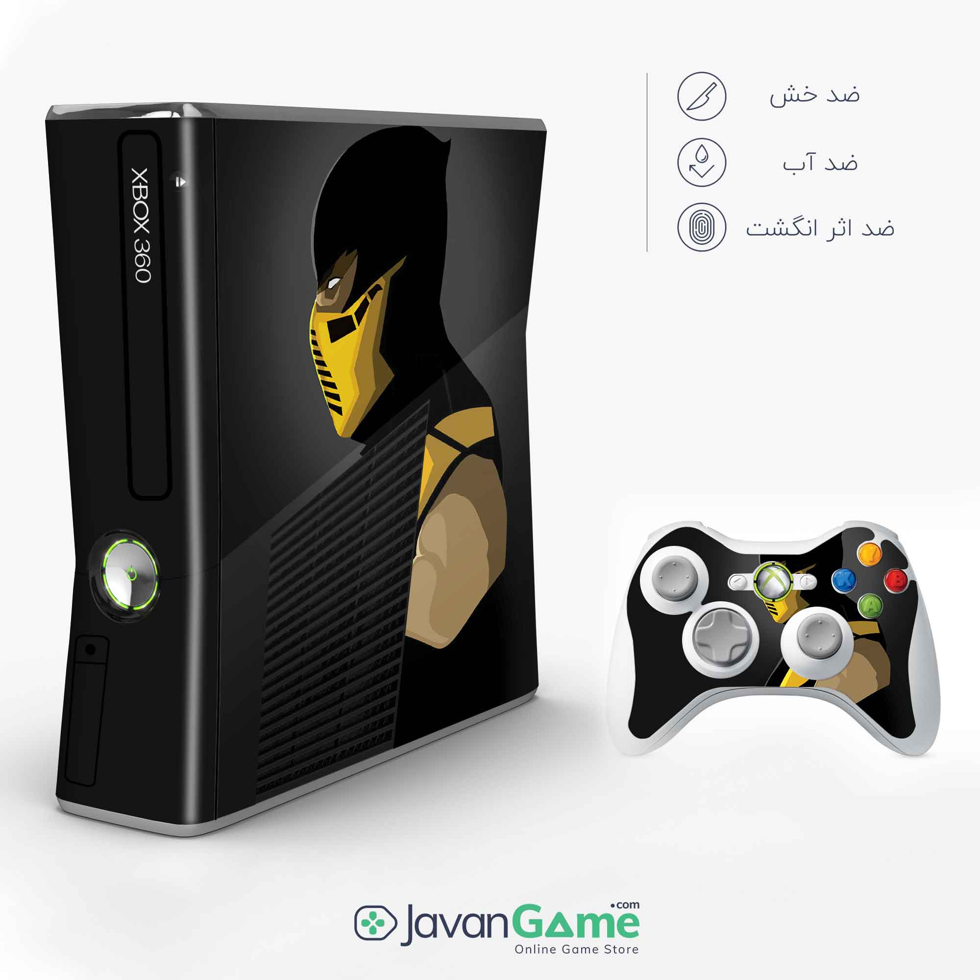 اسکین Xbox 360 Slim طرح Scorpion Mortal Kombat Minimal 1s